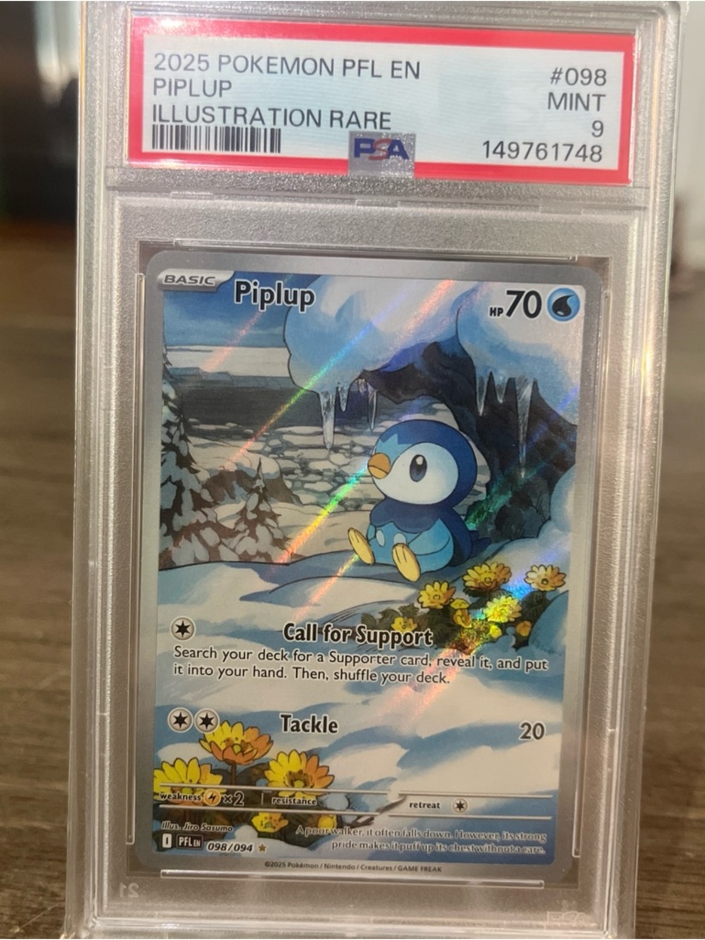 Pokemon Piplup Trading Card - Blue, White, Yellow